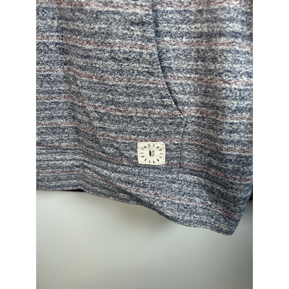 Linksoul Men's Large Reverse Stripe Hoodie Pullover Sweatshirt Gray Red Golf - Picture 3 of 9